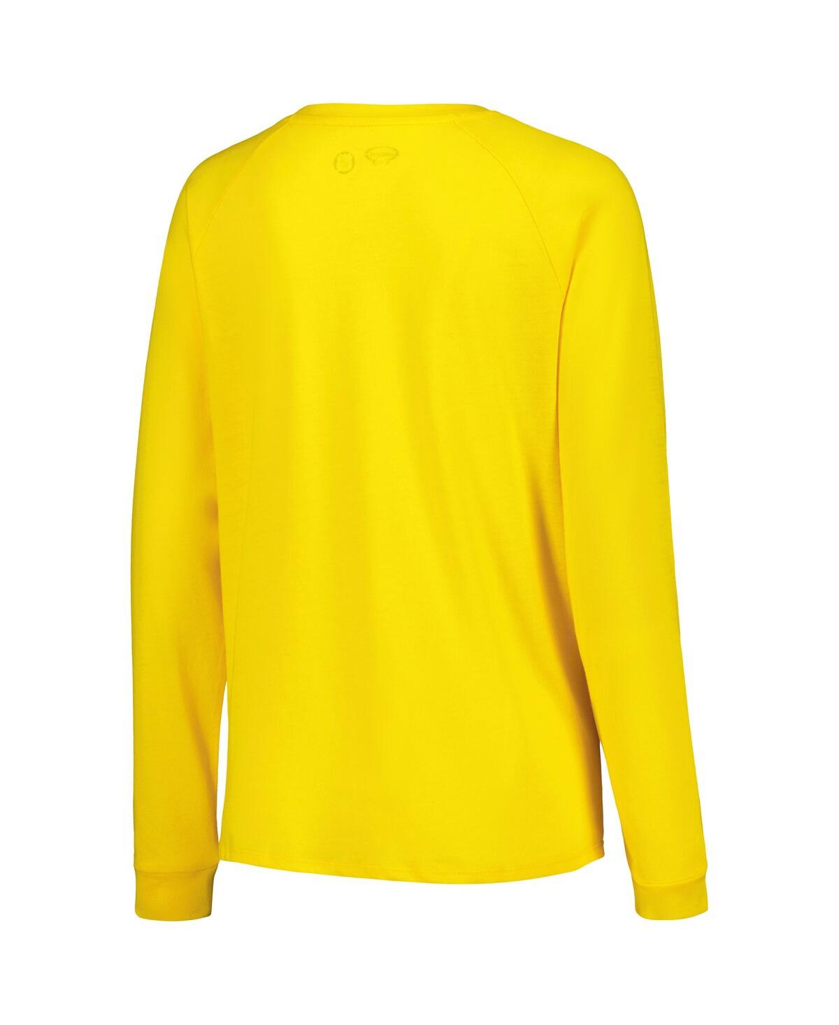 Women's Concepts Sport Gold Pittsburgh Penguins Meter Knit Long Sleeve Raglan Top and Shorts Sleep Set - Gold