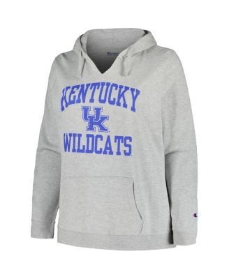 Women's Heather Gray Kentucky Wildcats Plus Size Heart & Soul Notch Neck Pullover Hoodie
