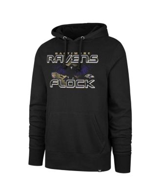Men's Black Baltimore Ravens Ravens Flock Regional Headline Pullover Hoodie
