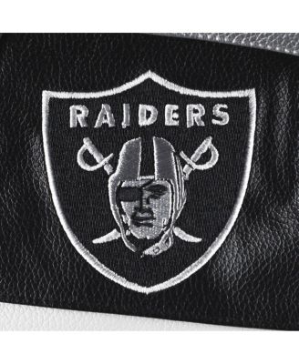 Women's Black Las Vegas Raiders Faux Leather Full-Zip Racing Jacket