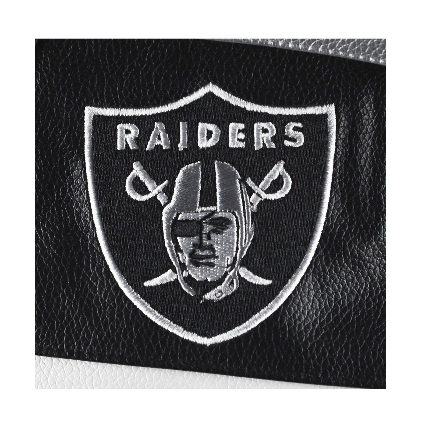 Женская куртка The Wild Collective Black Las Vegas Raiders Faux Leather Full-Zip Racing — фото 2