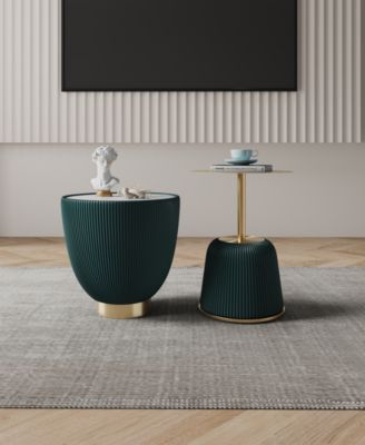 Anderson 2-Piece Leatherette Upholstered End Table Set