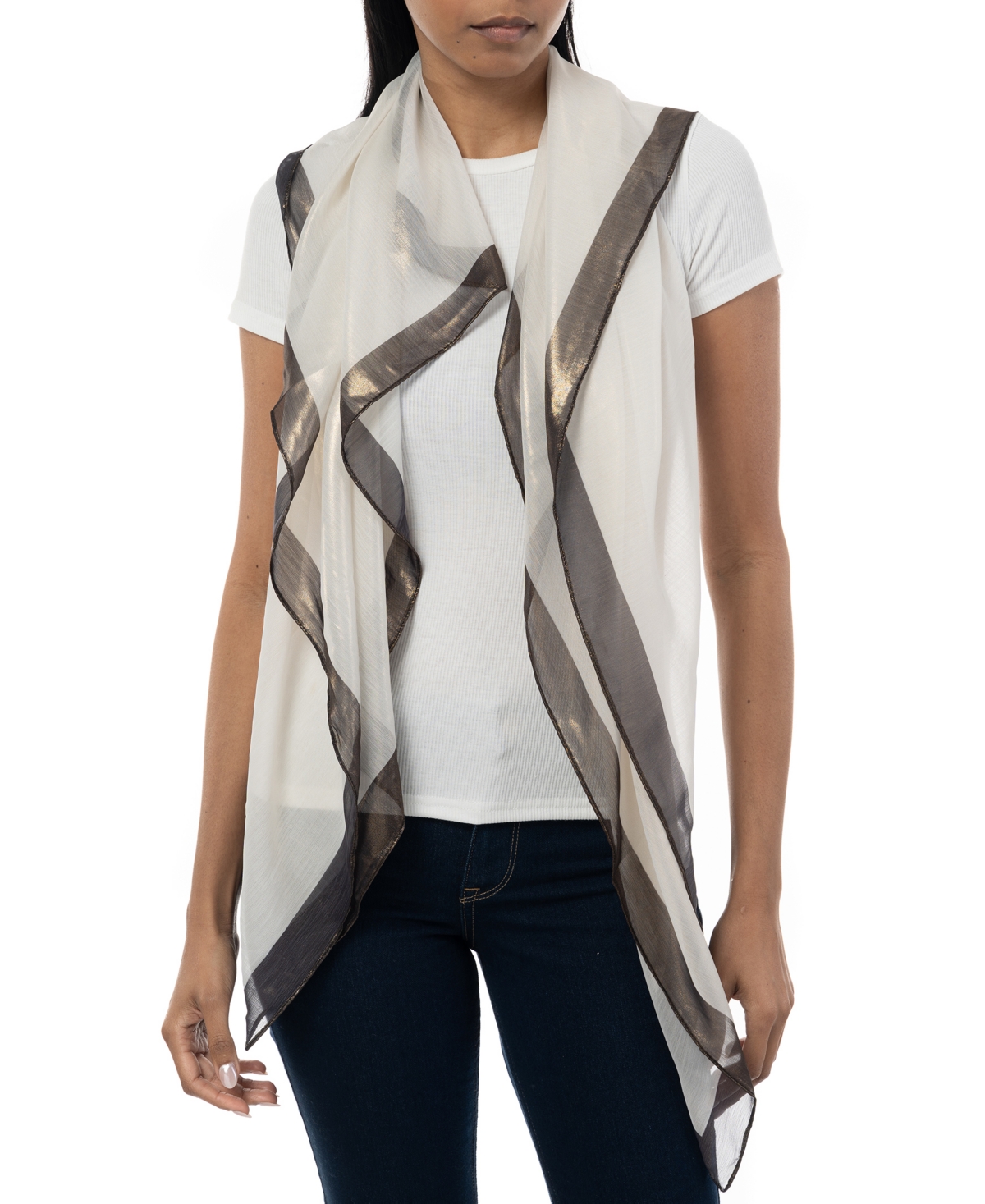 I.n.c. International Concepts Women's Oversized Metallic Square Scarf, Created for Macy's