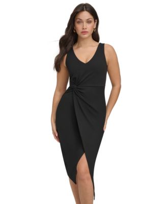 asymmetrical hem sheath dress Asymmetrical Hem Short Sleeve V-Neck Formal Evening Dress with Paillet