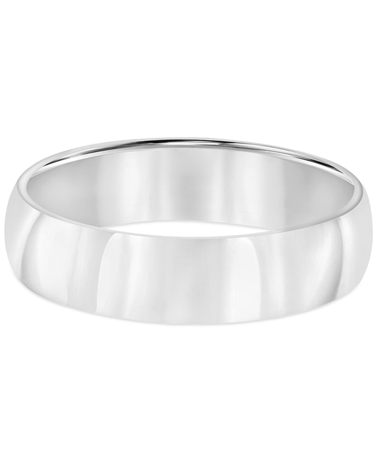 Men's Polished Wedding Band in 18k Gold-Plated(Also in Sterling Silver) - Sterling Silver
