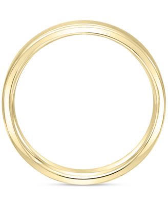 Men's Satin Finish Beveled Edge Band in 18k Gold-Plated Sterling Silver (Also in Sterling Silver)