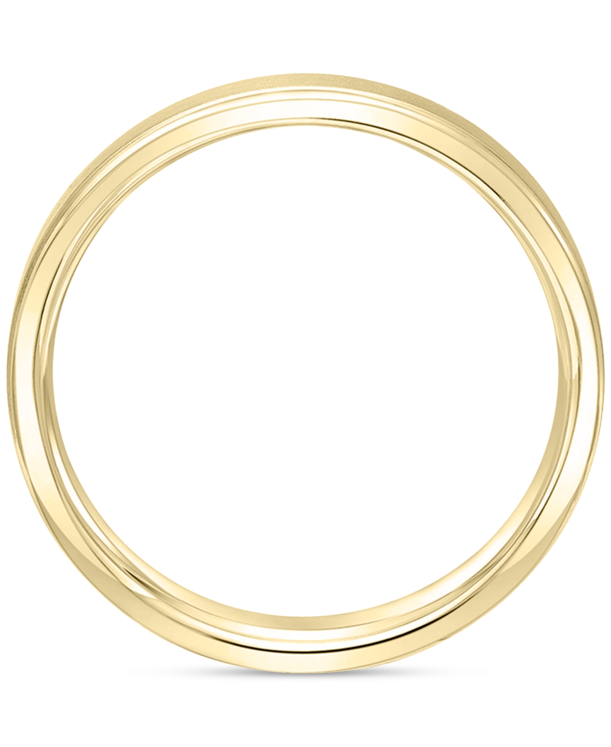 Men's Satin Finish Beveled Edge Band in 18k Gold-Plated Sterling Silver (Also in Sterling Silver) - 18K Gold Over Sterling Silver