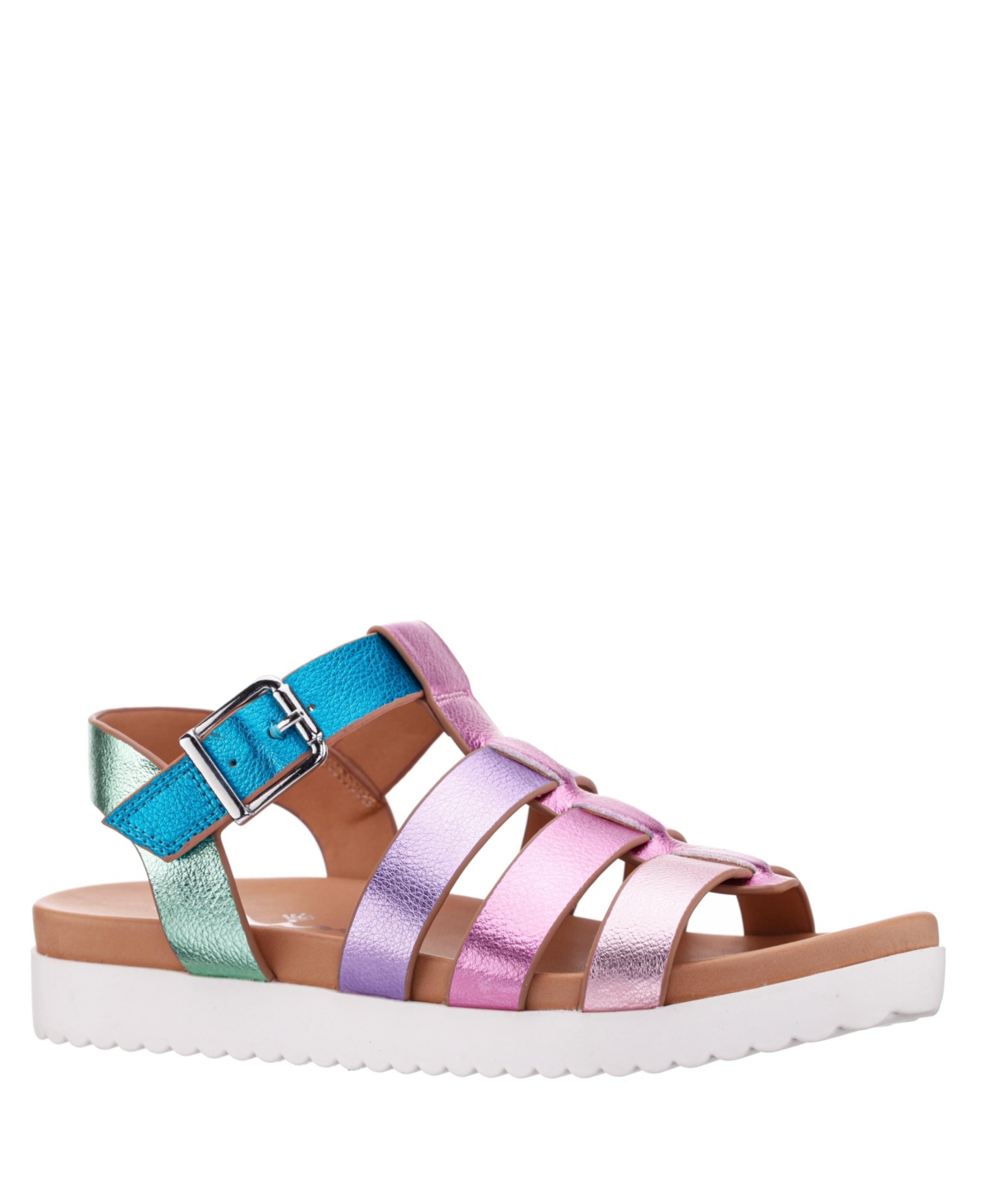 Shop Nina Toddler Girls Adjustable Strap Sandals In Pastel Multi