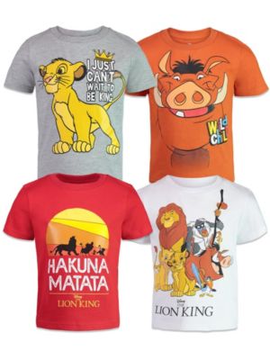 Lion King Simba Pumbaa Nala Boys 4 Pack Graphic T-Shirts Lion King Toddler| Child