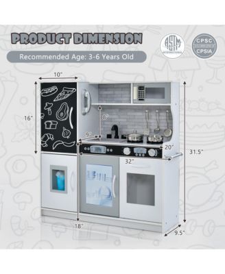 Kid s Pretend Play Kitchen Toddler Kitchen Playset with Blackboard