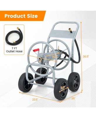 Garden Hose Reel Cart Holds 330ft of 3/4''or 5/8'' Hose 400ft of 1/2'' Hose
