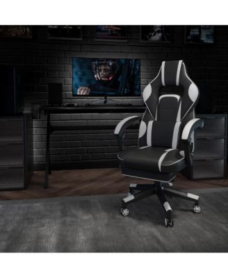 Ergonomic Gaming Chair -Recline Back/Arms, Footrest, Massaging Lumbar