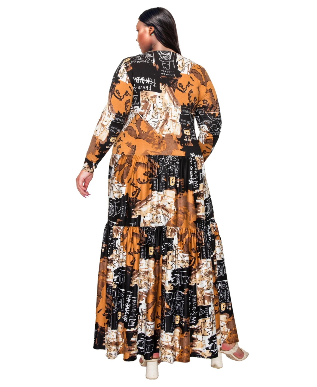 L I V D Plus Size Alayna Tiered Maxi Dress