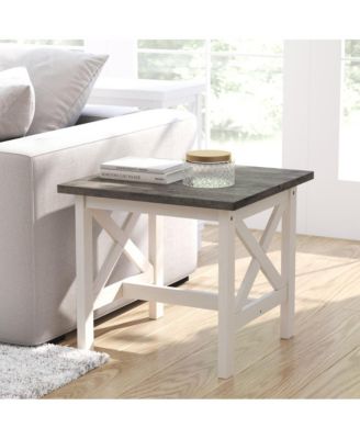 Matty Rustic End Table, Farmhouse Style Solid Wood Accent Table