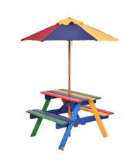 4 Seat Kids Picnic Folding Garden Umbrella Table