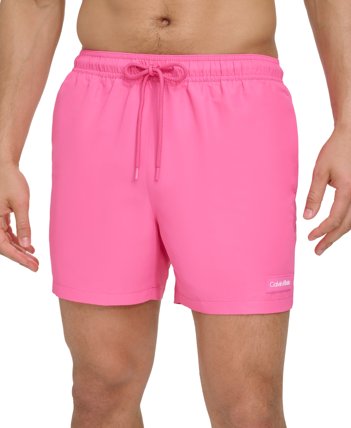 Shop Calvin Klein Men's Modern Euro 5" Volley Swim Trunks In Pink