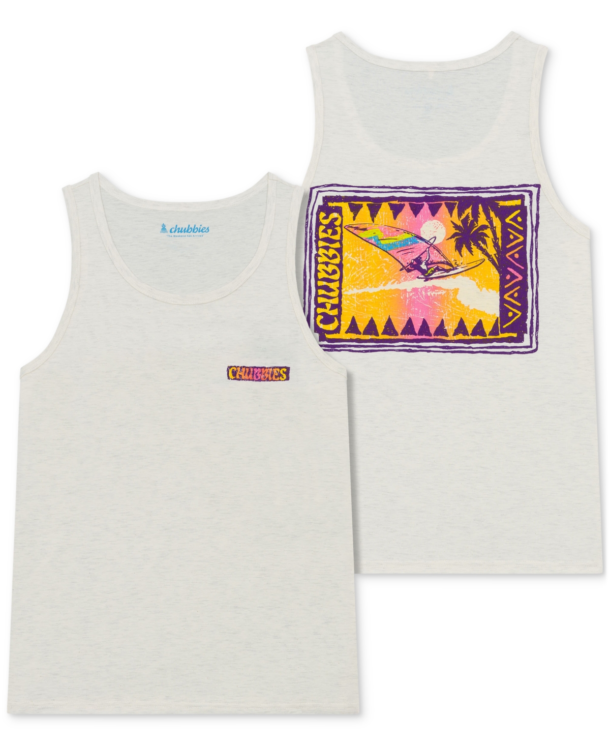 Shop Chubbies Men's The Wind Slammer Logo Graphic Tank In Off White