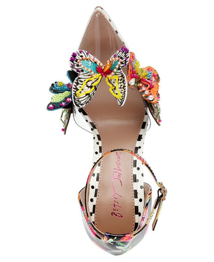 Betsey Johnson Women's Gidelle Butterfly Sculpted TwoPiece Vinyl Pumps