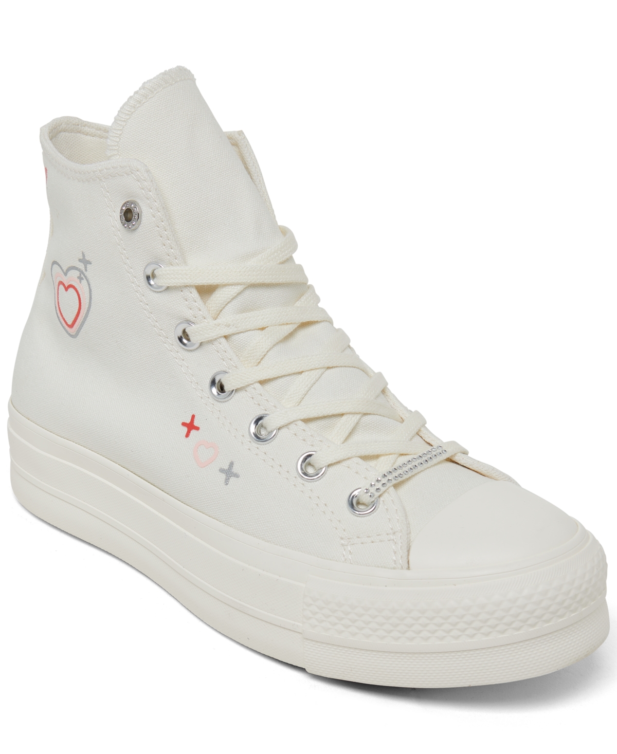Converse Women's Chuck Taylor All Star Lift Platform Y2k Heart High Top Casual Sneakers From Finish Line In Egret,fever Dream