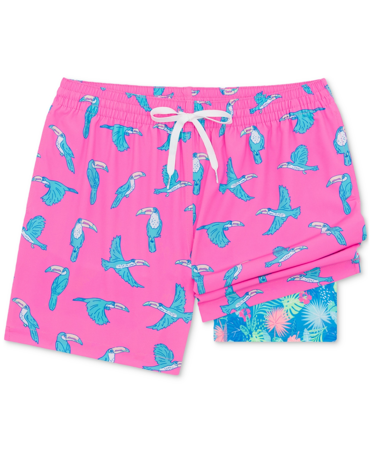 Shop Chubbies Men's The Toucan Do Its Quick-dry 5-1/2" Swim Trunks With Boxer Brief Liner In Bright Pink