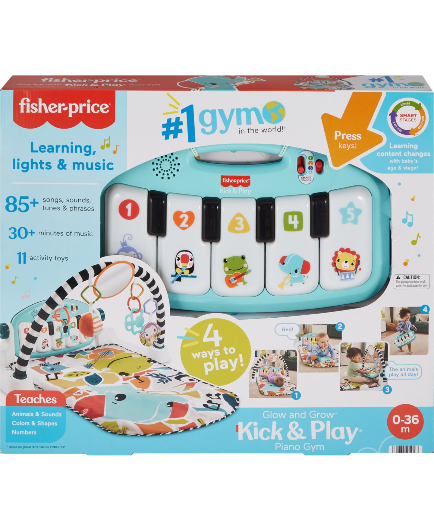 Детская игрушка Fisher Price Glow and Grow Kick Play Piano Gym Baby Playmat with Musical Learning Toy — фото 2