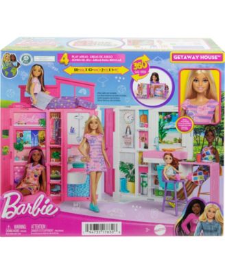 Getaway Doll House with Barbie Doll, 4 Play Areas and 11 Decor Accessories