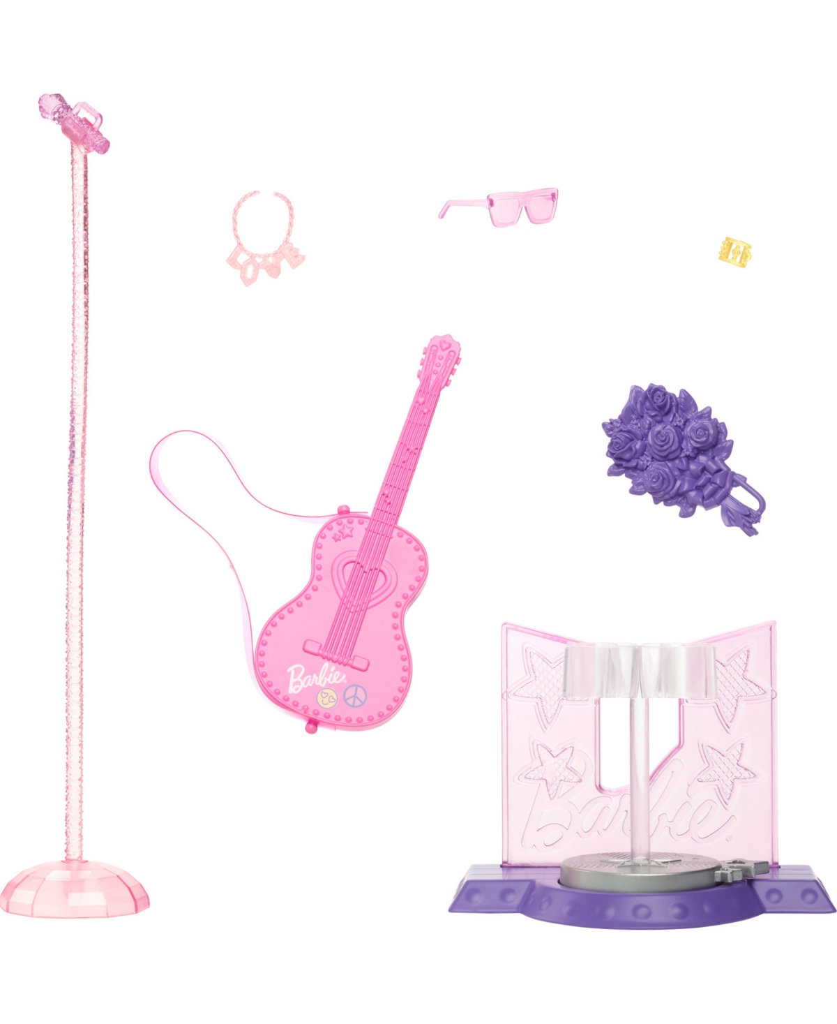 Shop Barbie 65th Anniversary Careers Pop Star Doll And 10 Accessories Including Stage With Movement Feature In Multi