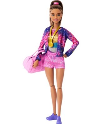 Barbie Gymnastics Play Set with Brunette Fashion Doll, Balance