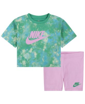 2-piece Toddler Boy 100% Cotton Tie Dyed Short-sleeve Tee and Elasticized Shorts Set