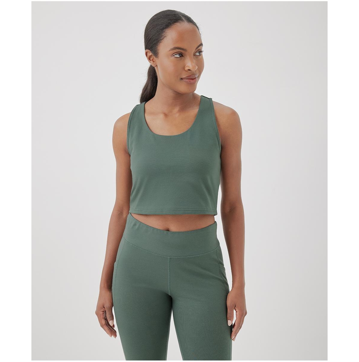 Pact Pure Fit Bra Top Made With Organic Cotton In Dark Forest
