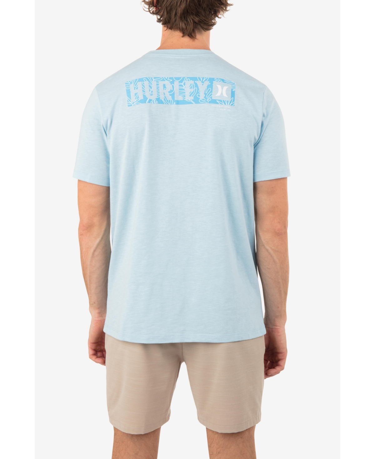 Shop Hurley Men's Evd H2o-dri Box Third Slub Short Sleeve T-shirt In Sea Haze