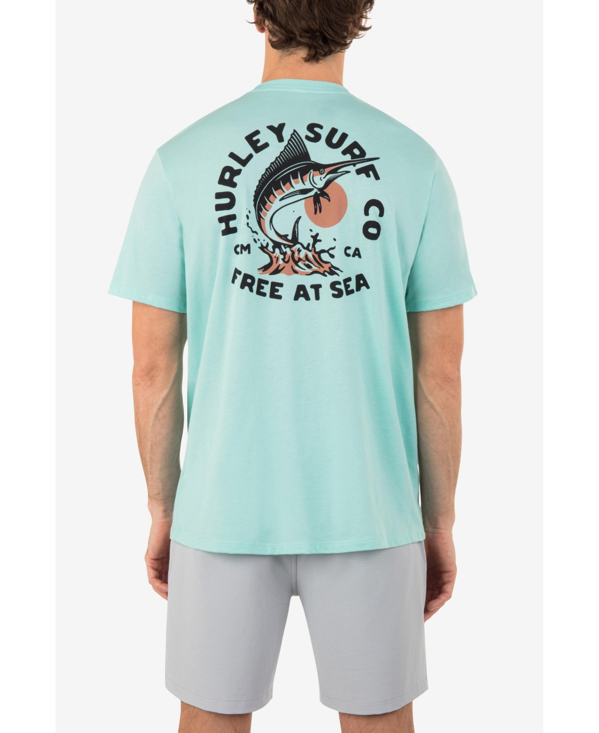 Shop Hurley Men's Everyday Free At Sea Short Sleeves T-shirt In Tropical Mist Heather