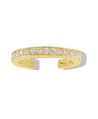 Ben Oni Simple Pave Ear Cuff in 14K Gold Over Sterling Silver or Sterling Silver - Gold 36$