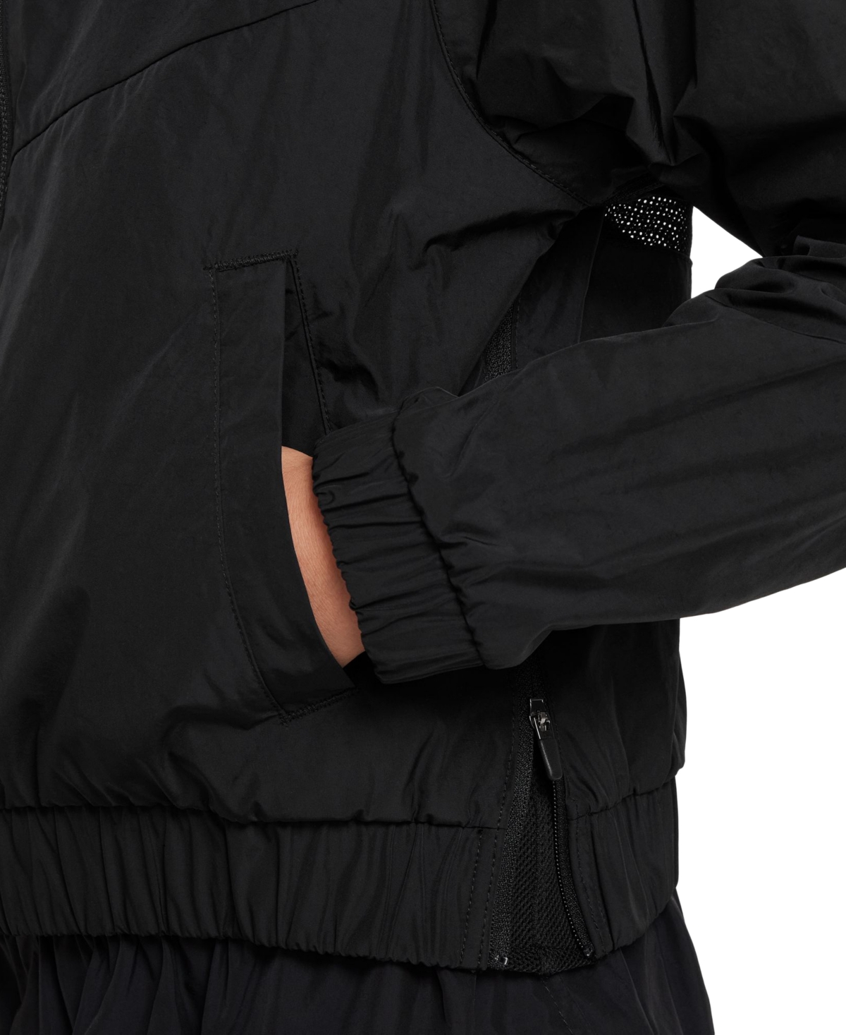 Shop Nike Big Girls Sportswear Windrunner Loose-fit Full-zip Jacket In Black,blac