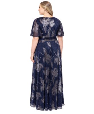 Plus Size Metallic-Print A-Line Dress