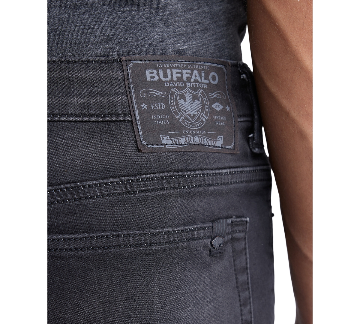 Shop Buffalo David Bitton Men's Dean Relaxed-straight Fit Stretch Knit 10.5" Denim Shorts In Black