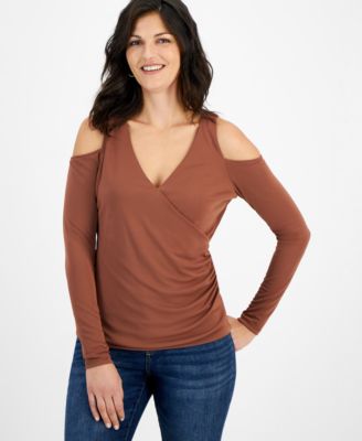 I.N.C. International Concepts - Women's Cold-Shoulder V-Neck Top