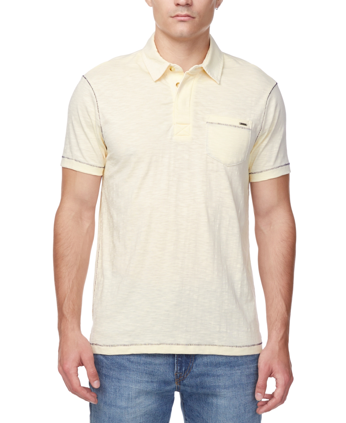 Shop Buffalo David Bitton Men's Kasper Straight-fit Textured Pocket Polo Shirt In Whitecap Gray