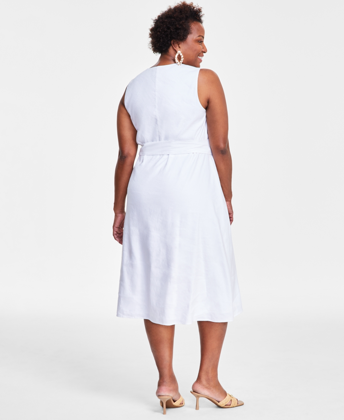 Shop Inc International Concepts Plus Size D-ring Midi Dress, Created For Macy's In Bright White