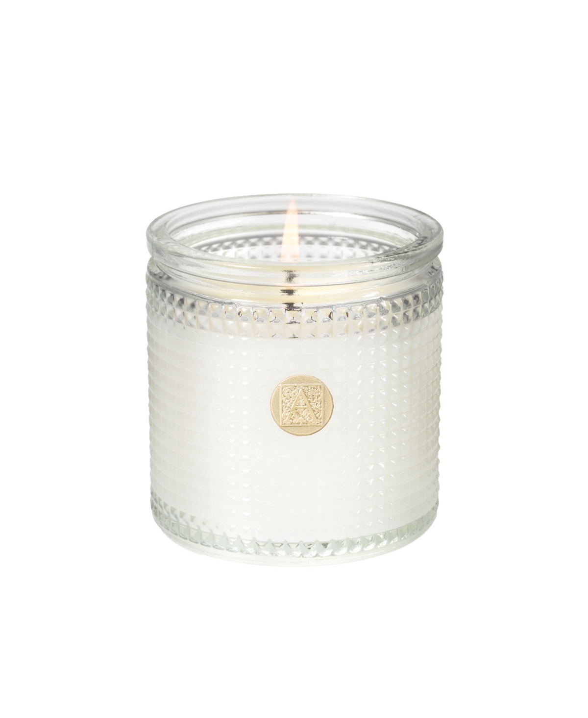 Elegant Essentials Royal Linen Textured Glass Candle, 6 oz - White