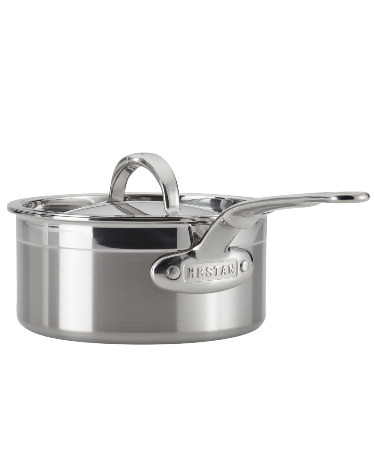 Shop Hestan Probond Clad Stainless Steel 1.5-quart Covered Saucepan In Silver