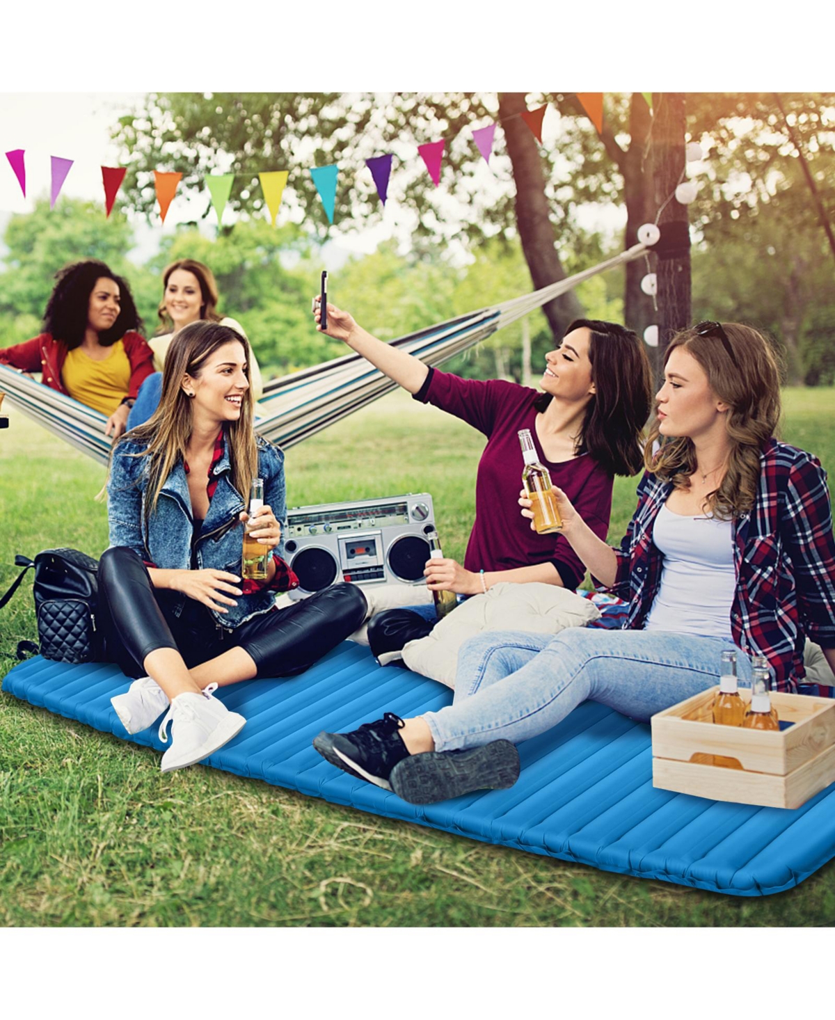 Thick Inflatable Waterproof Camping Sleeping Pad