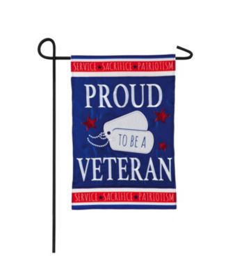 Flag Proud Veteran Garden Applique Flag 12.5 x 18 Inches Indoor Outdoor Decor