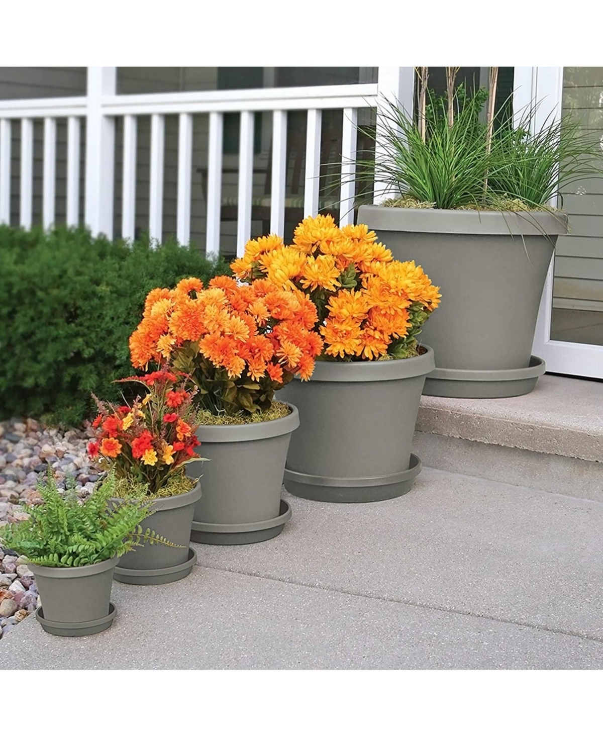 Bloem Terra Plastic Pot Planter,Color, 10inches - Pebble stone