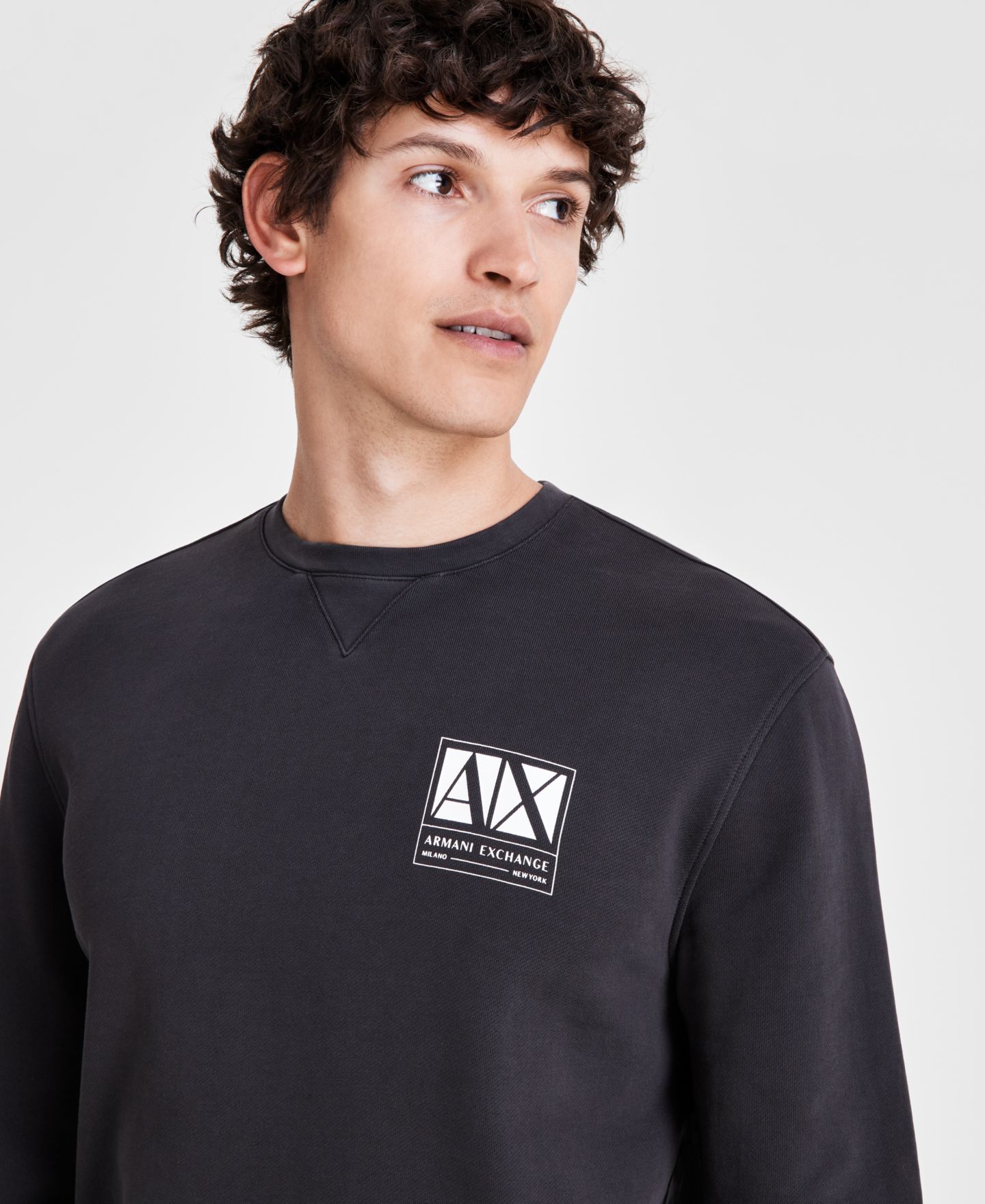 Мужская рубашка A|X Armani Exchange Sun-Faded Fleece, цвет: Чёрный — фото 3