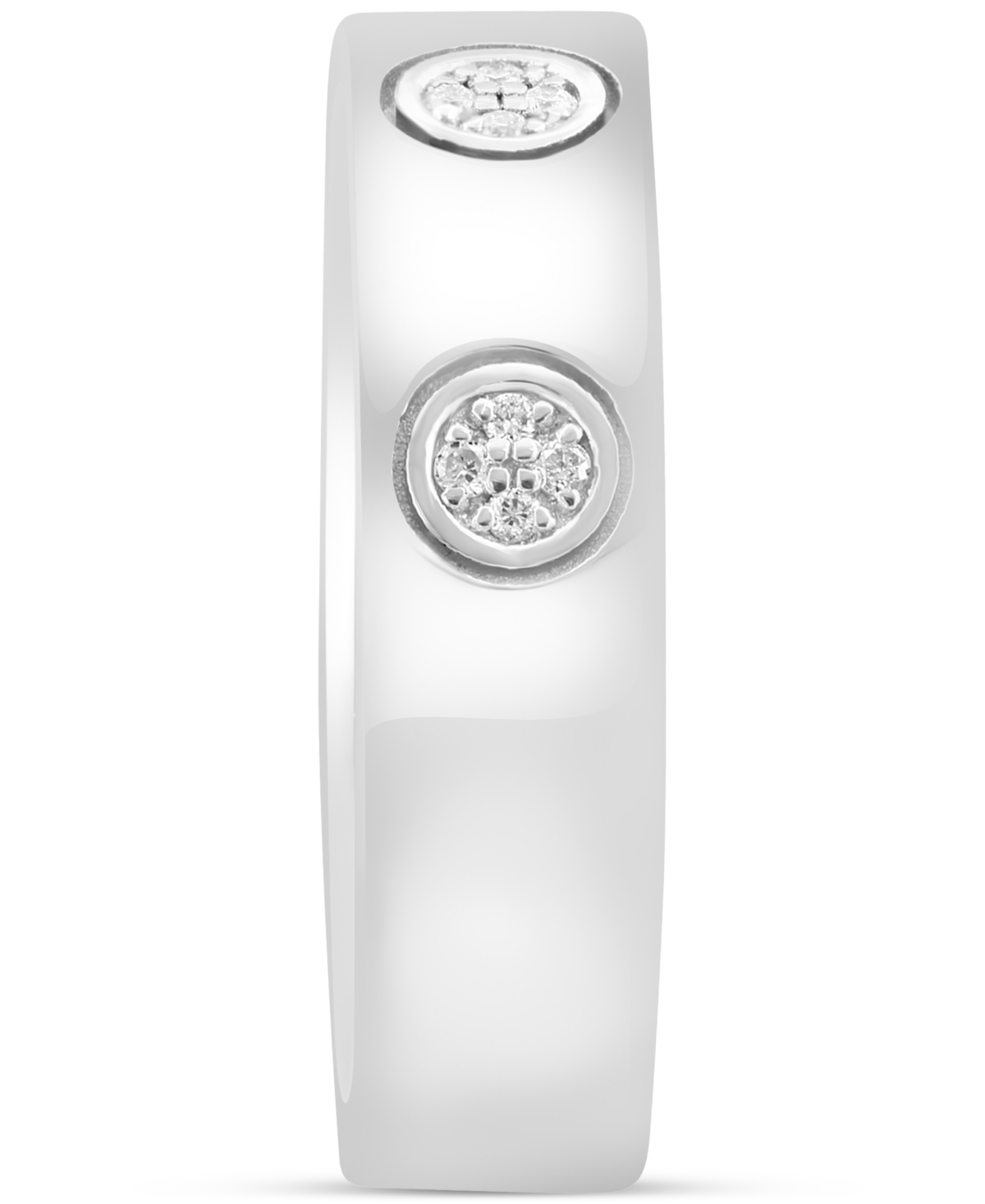 Effy Collection Effy Diamond Mini Cluster Band (1/20 Ct. T.w.) In Sterling Silver In Sterling Silver