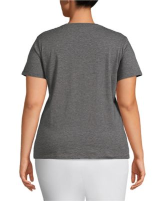 Plus Size Relaxed Supima Cotton V-Neck T-Shirt