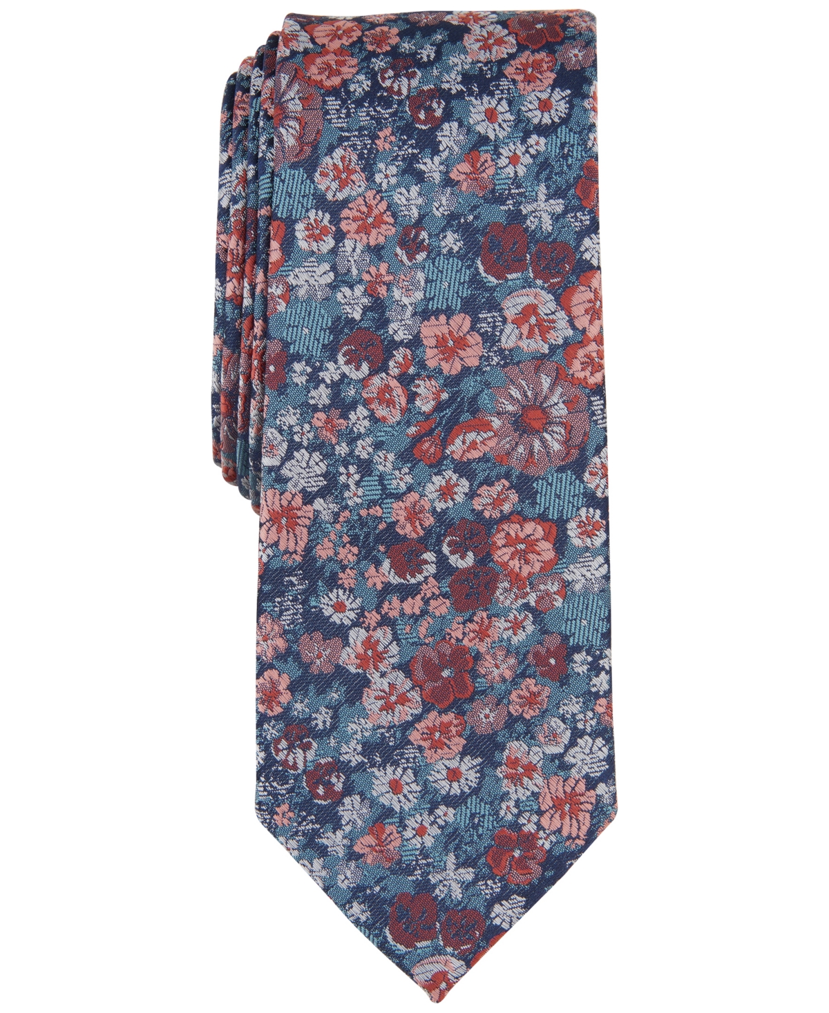 Men's Charland Floral Tie, Created for Macy's - Coral