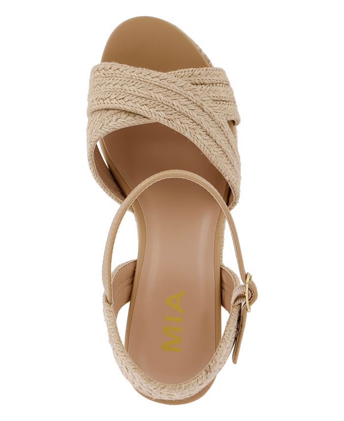 MIA Women's Alouette Wedge Sandals - Tan/Beige (SIZE: 8W)