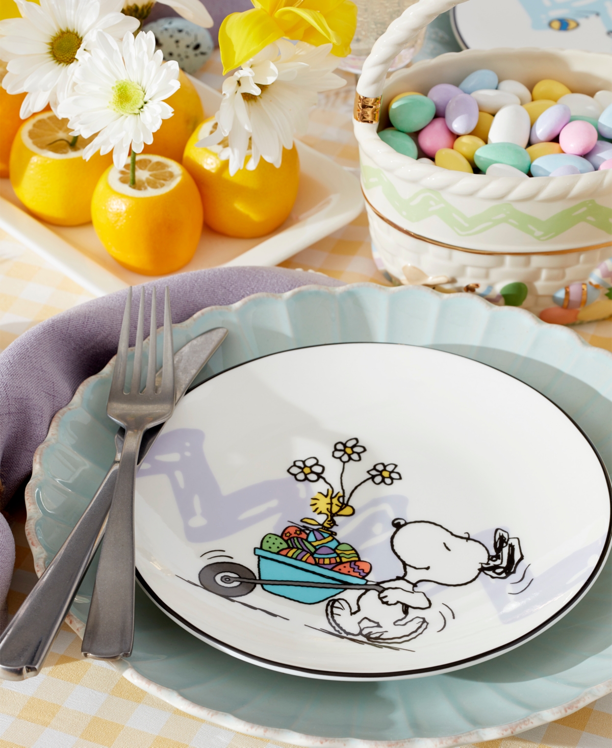 Lenox Peanuts Easter Accent Plates, Set Of 4 In Multi And Ivory